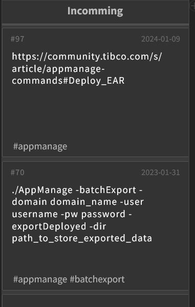 Incomming Kanban column example