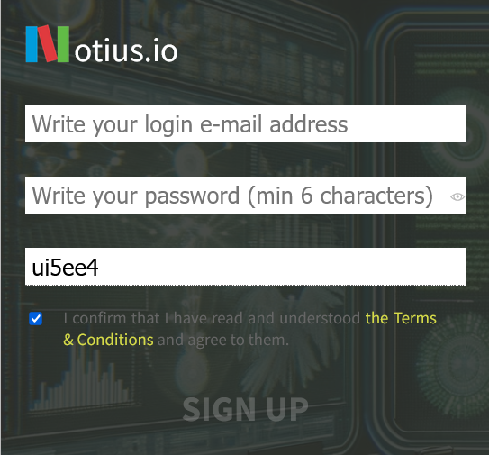Registration form