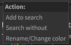 Tag Action menu